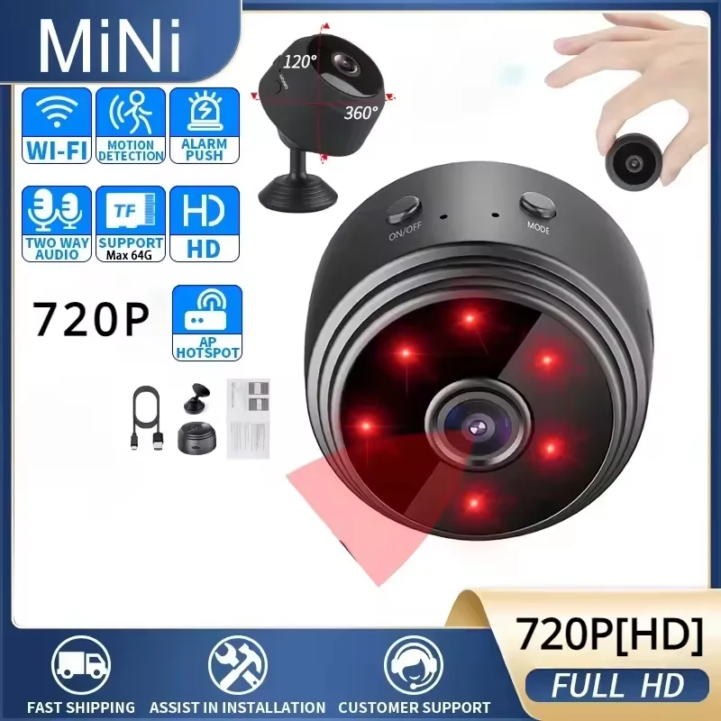 Home Security Blink - Telecamera WiFi Wireless A9 Mini, Videoregistratore,