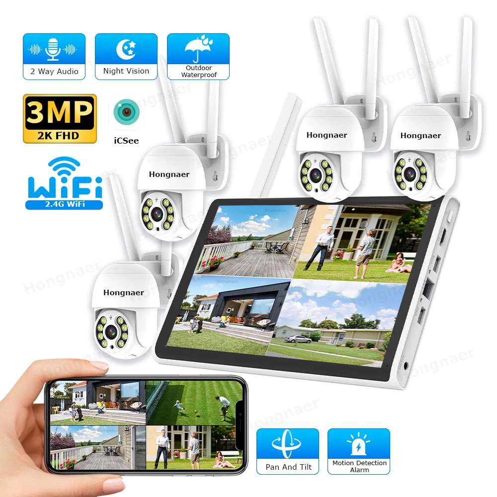 Home Security Wireless Cameras - Kit di Videosorveglianza Wireless Hongnaer 2026