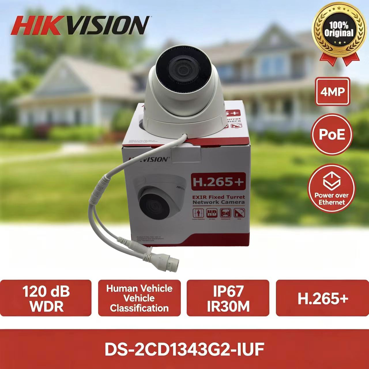 Home Security Hikvision - Telecamera IP Hikvision DS-2CD1343G2-IUF 4MP PoE