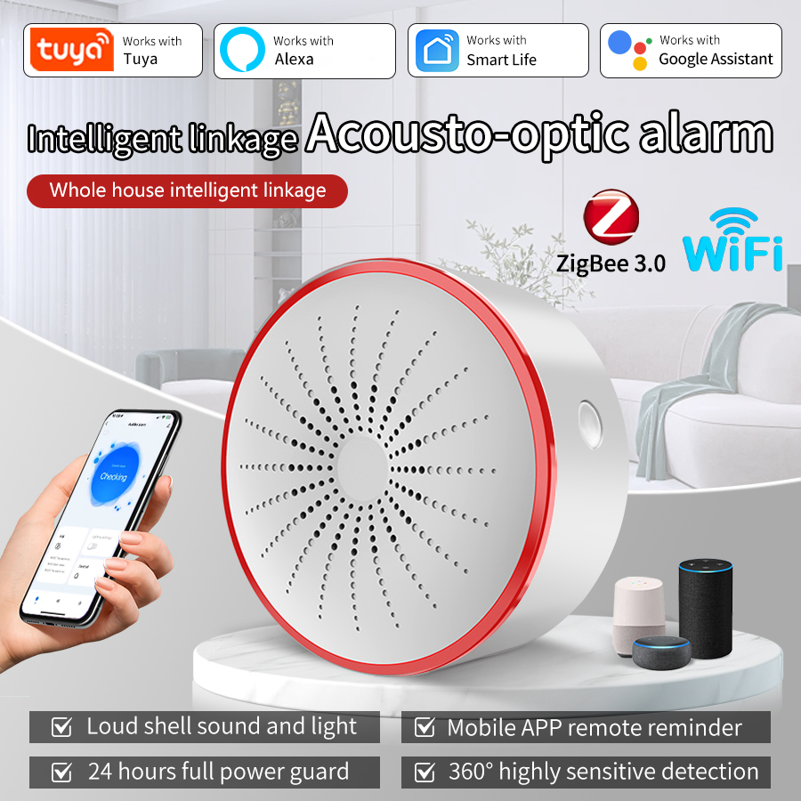 Home Security Blink - Sirena d'Allarme Intelligente Tuya WiFi ZigBee,