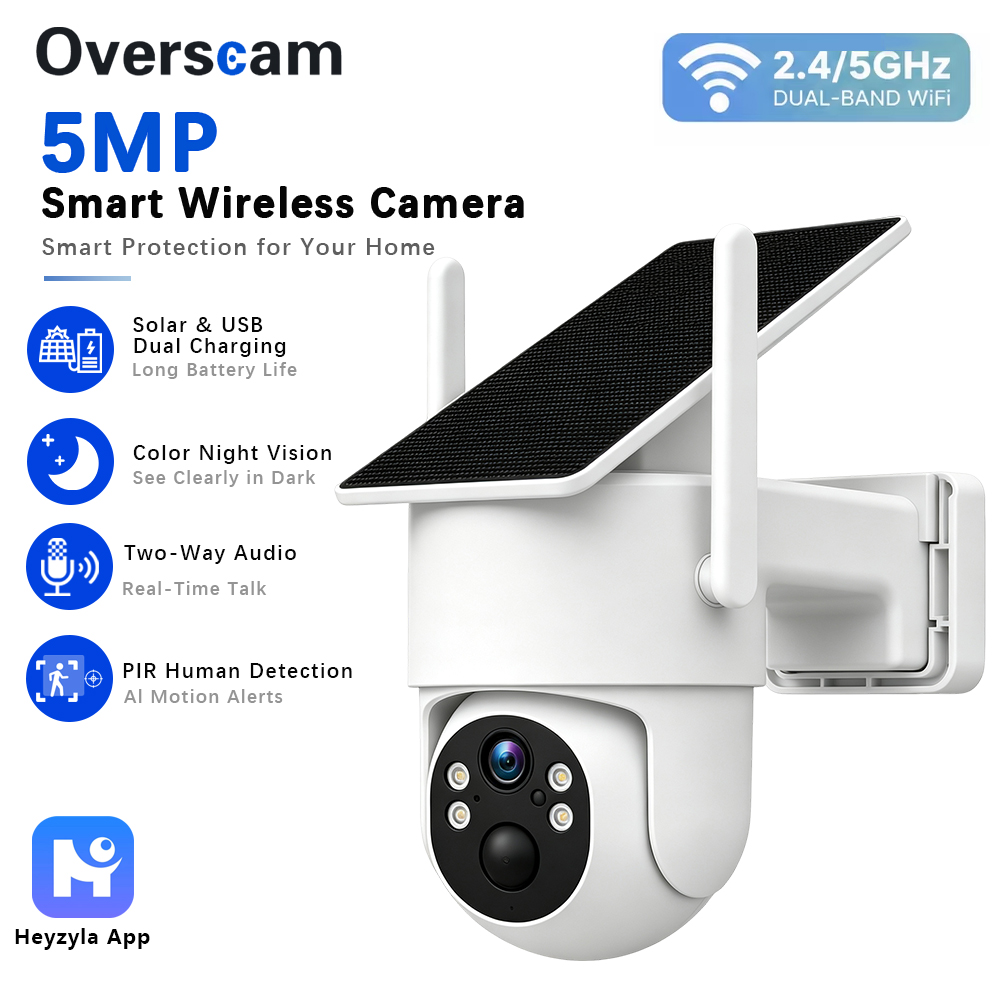 Home Security Wireless Cameras - Telecamera PTZ da 5MP ad energia