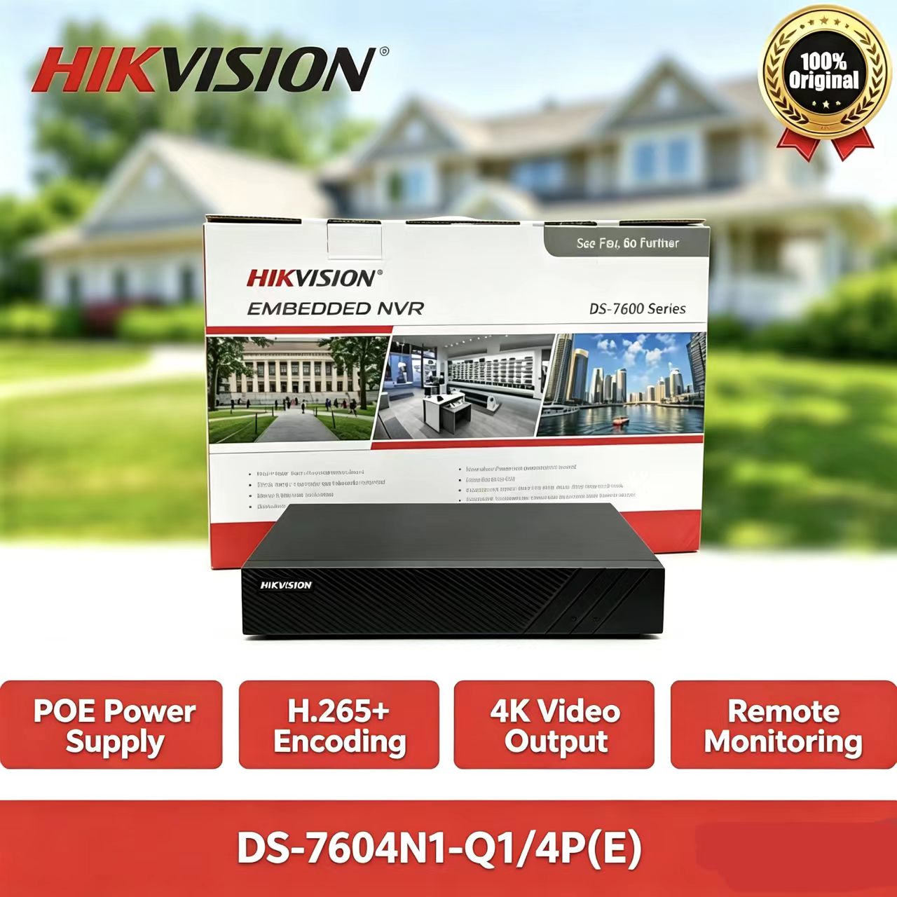 Home Security Hikvision - Hikvision DS-7604NI-Q1/4P(E) NVR PoE 4CH 4K,