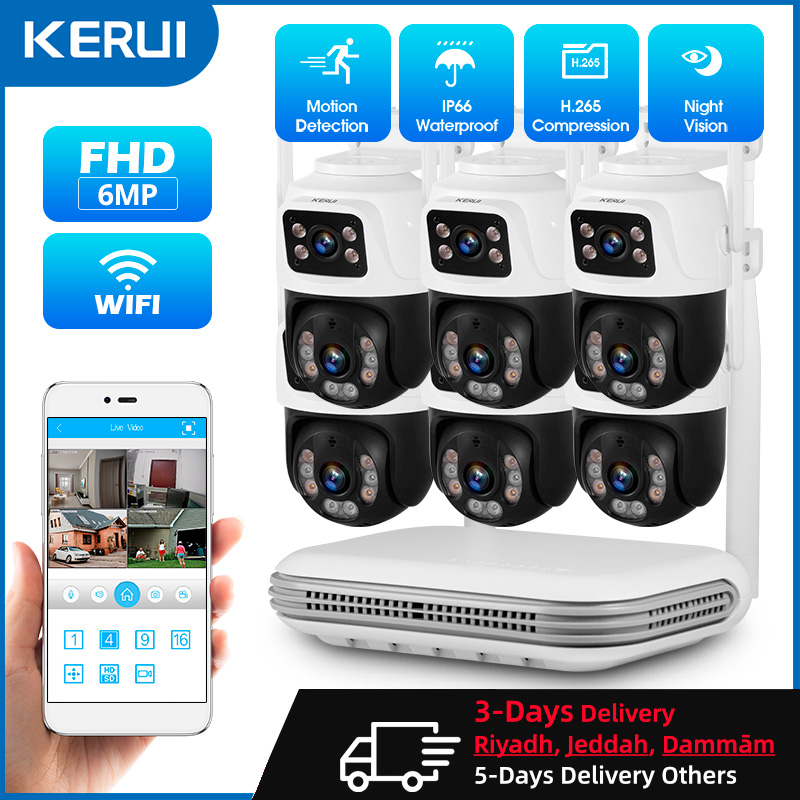 Home Security Wireless Cameras - KERUI Impermeabile 6MP HD Wireless Dual