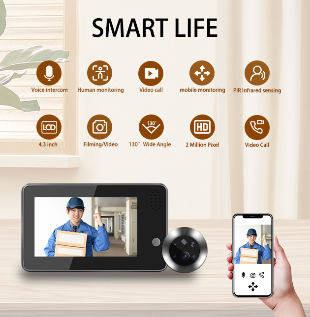 Home Security Wireless Cameras - Videocitofono WiFi Tuya Smartlife da 4,3