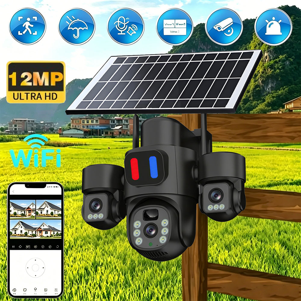 Home Security Wireless Cameras - Telecamera PTZ WiFi Solare da Esterno