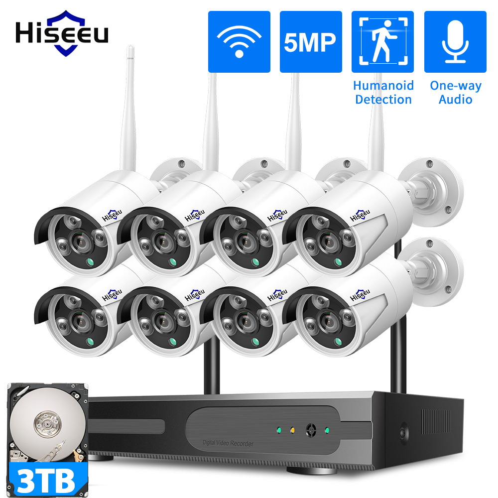 Home Security Wireless Cameras - Sistema di Sicurezza CCTV WiFi Hiseeu